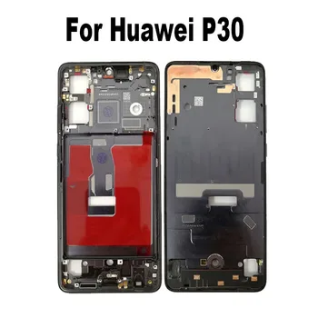 Средната Рамка за Huawei P30 Предния на Задния Панел Bezel LCD дисплей, който Поддържа Корпус на Притежателя на предния Панел ELE-L29 ELE-L09 ELE-AL00