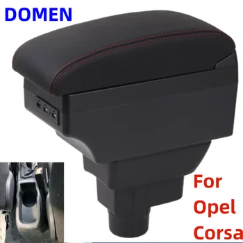 За Opel Corsa D подлакътник скоростна Централния магазин на съдържанието с прибиращ отвор за чаши Голямо пространство Двупластова зареждане чрез USB