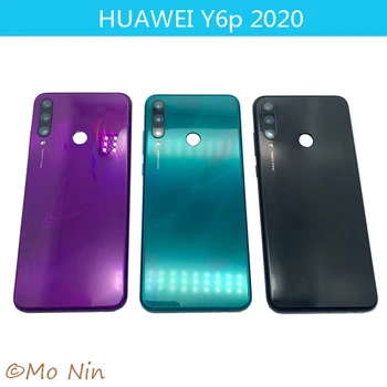 За Huawei Y6P 2020 Задния капак на отделението за батерията Корпус със Стъклен заден панел врата калъф с обектива на камерата
