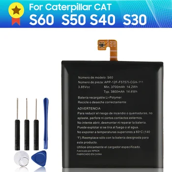 100% Оригинална Батерия за Caterpillar Cat S50, S60, S40 S41 S30 APP-12F-F57571-CGX-111 Взаимозаменяеми Батерия + инструменти 3800 mah