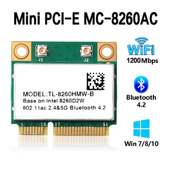 Двухдиапазонная безжична мрежа 802.11 AC 2.4 G/5GHz-AC 8260 Mini PCI-E WiFi Карта Bluetooth 4.2