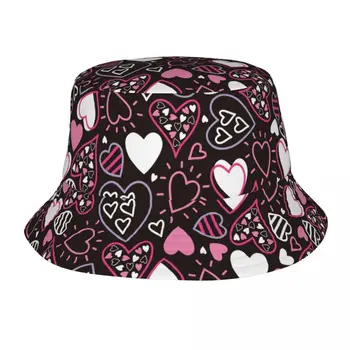 Шапки-кофи унисекс модел на сърцето, летни плажни шапки, сгъваема градинска рибарска шапка, шапка-боб, подарък