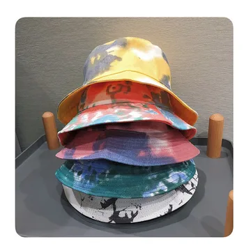 Модерен дамски мъжки шапка цветове на дъгата, памучен ежедневни шапка-кофа за риболов, плажен фестивал, слънцезащитен коса, високо качество