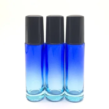 6 бр. Градиентное синьо-прозрачно етерично масло, 10 мл, празен флакон с валяк, флакон парфюм с лъжичка, бутилка от дебело стъкло